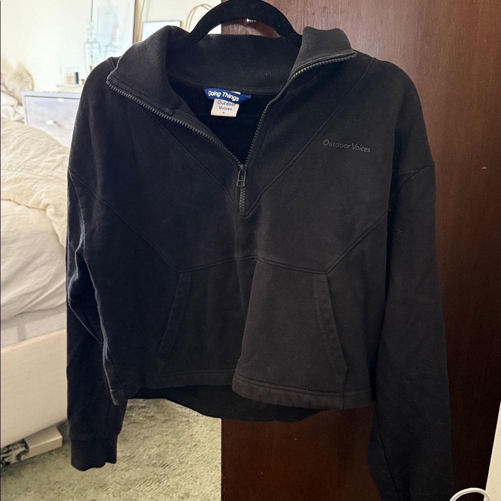 Outdoor Voices Black Quarter-Zip Sweatshirt